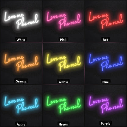 Love Me Real LED Neon Sign Man Cave Neon Sign color grid