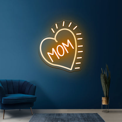 Love Mom Heart Led Neon Signs Wall Art - Shineneon