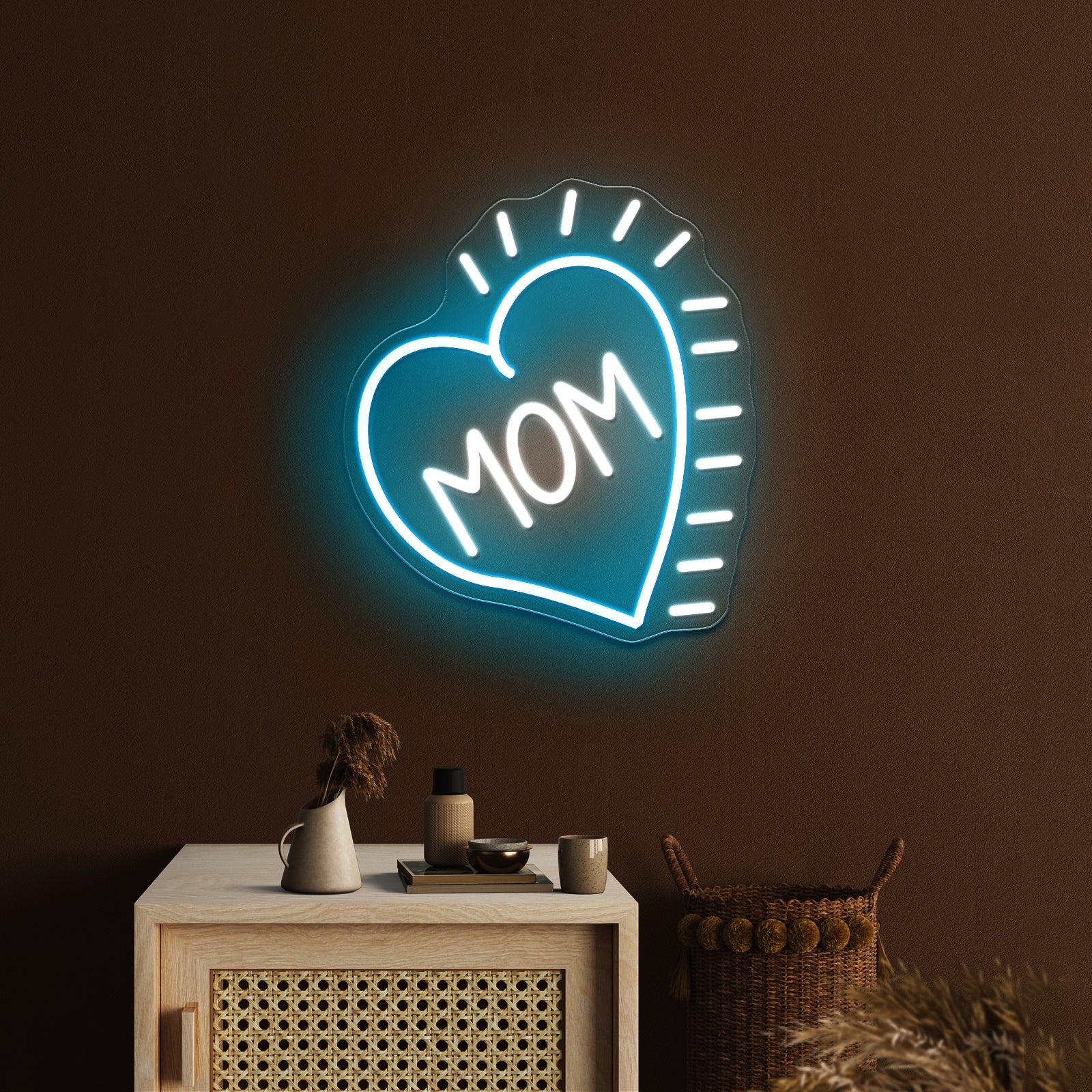 Love Mom Heart Led Neon Signs Wall Art - Shineneon