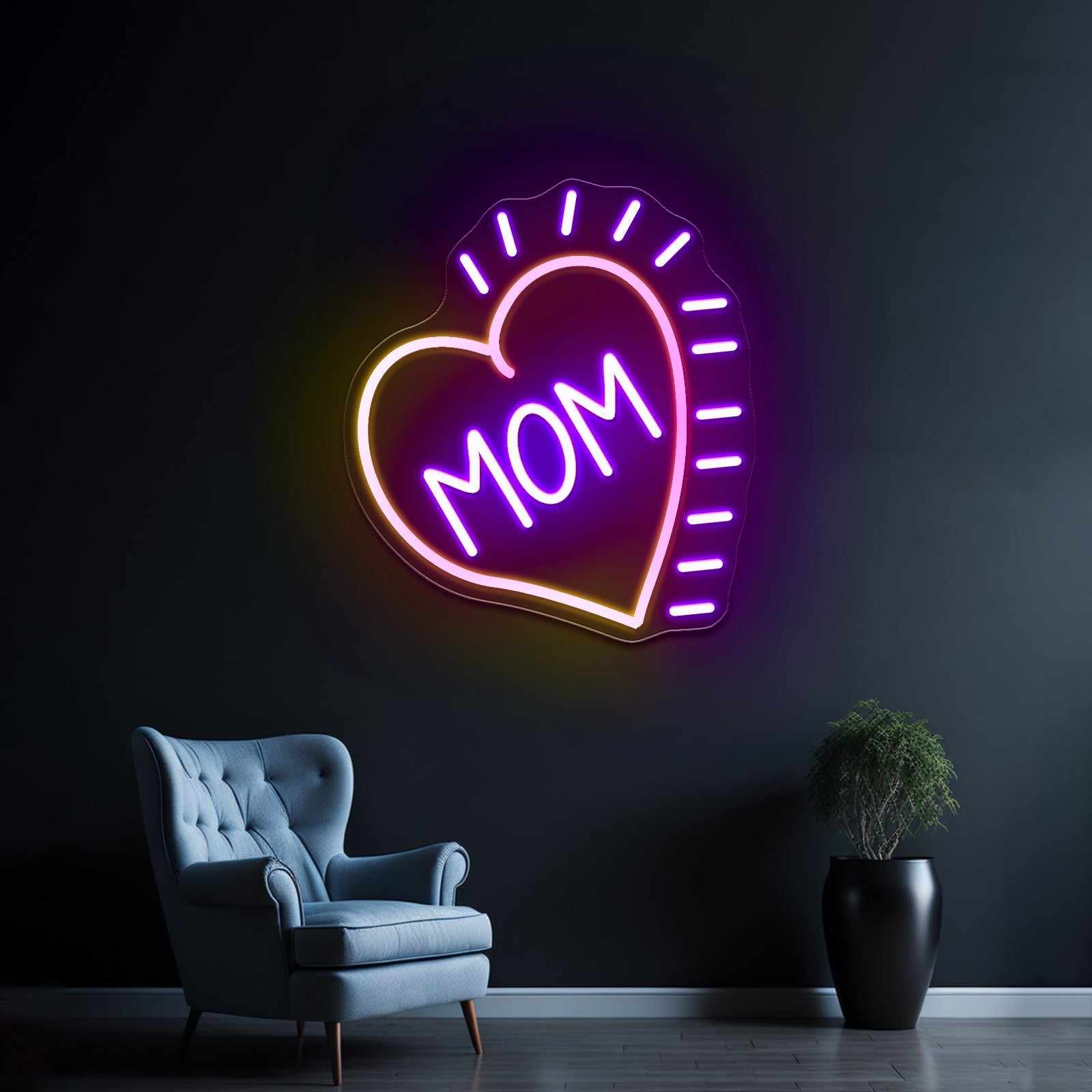 Love Mom Heart Led Neon Signs Wall Art - Shineneon