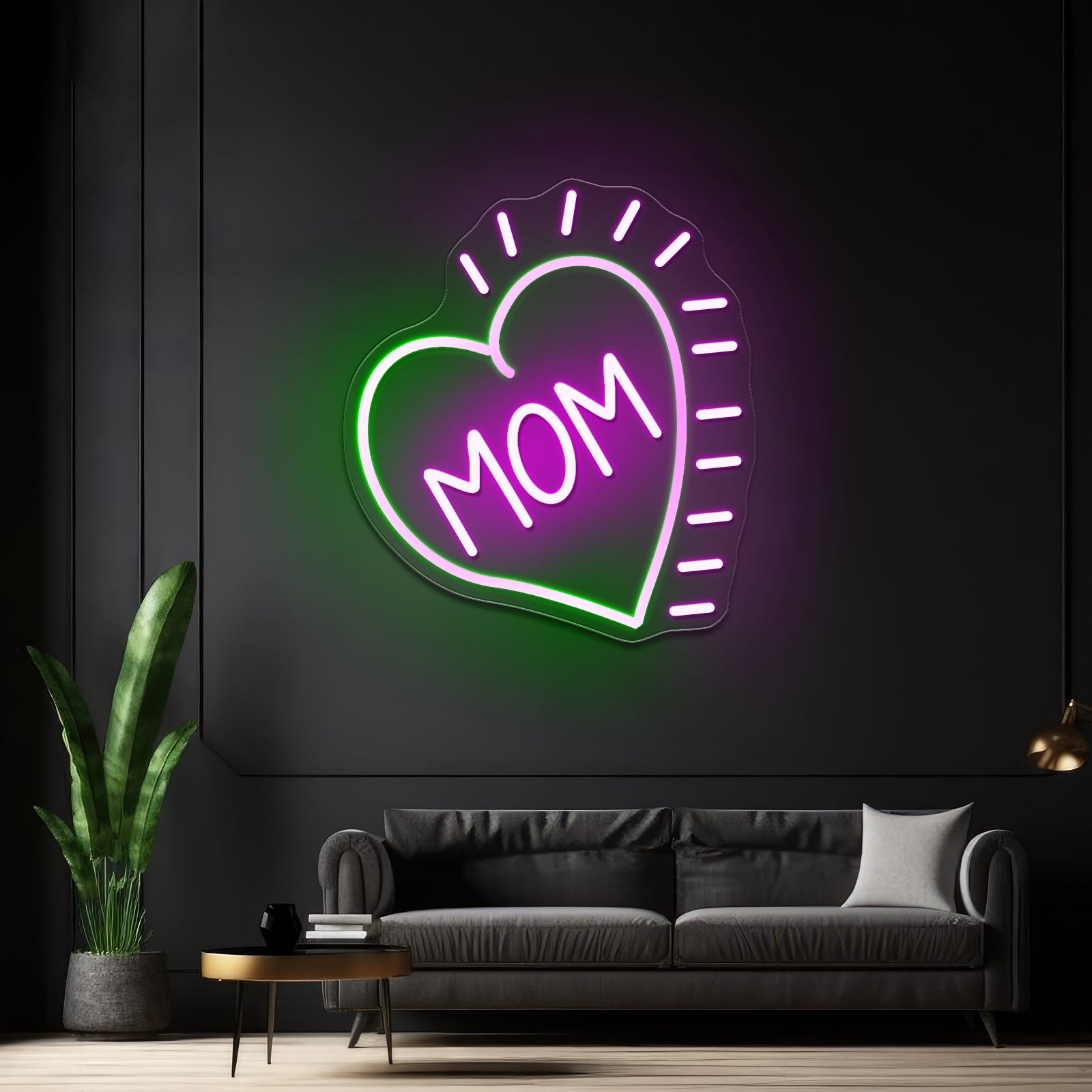 Love Mom Heart Led Neon Signs Wall Art - Shineneon