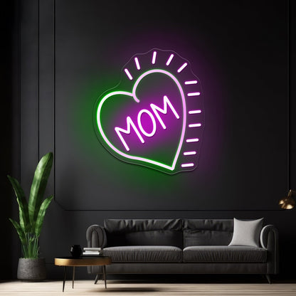 Love Mom Heart Led Neon Signs Wall Art - Shineneon