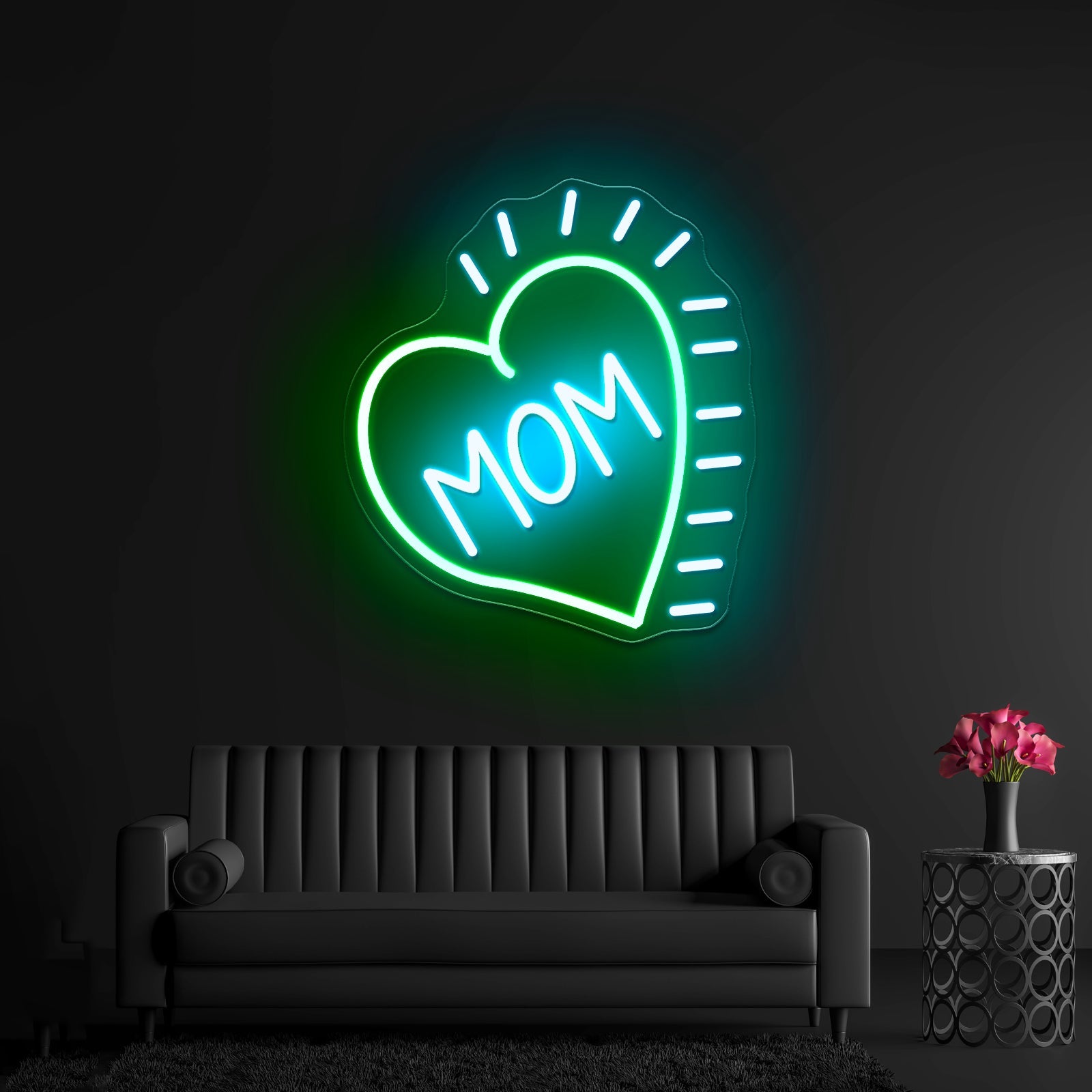 Love Mom Heart Led Neon Signs Wall Art - Shineneon