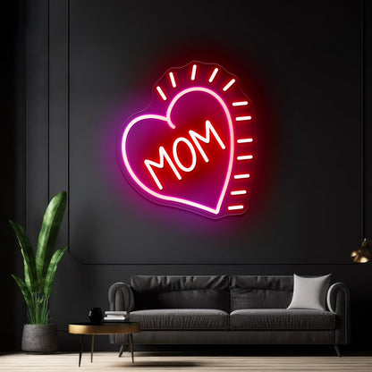 Love Mom Heart Led Neon Signs Wall Art - Shineneon