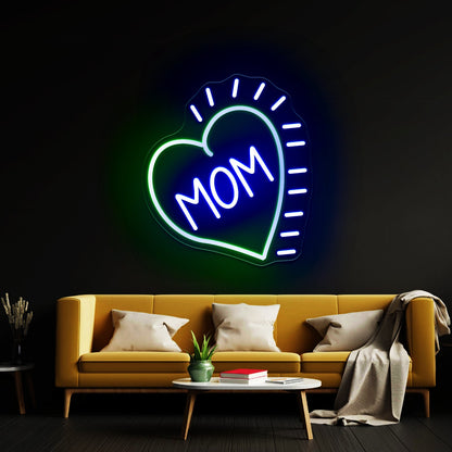 Love Mom Heart Led Neon Signs Wall Art - Shineneon