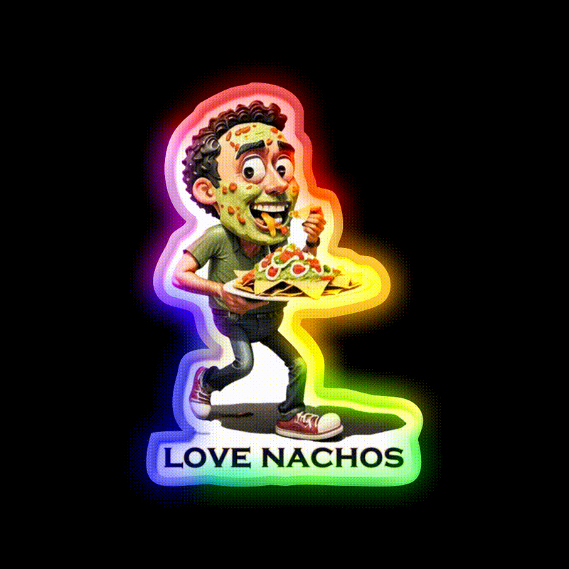 Love Nachos Fast Food Led Neon Sign For Burger Place Rgb Color