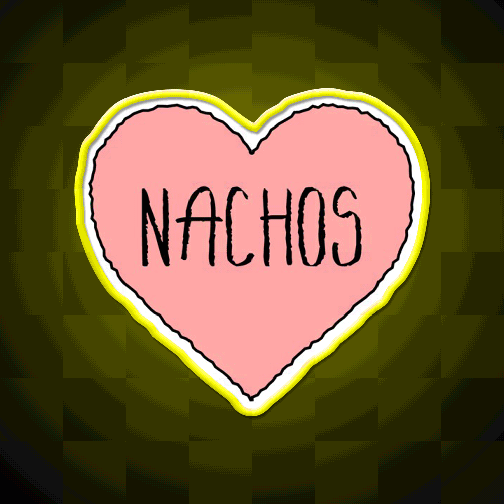 Love Nachos Nachos Valentine Fast Food Led Neon Sign For Burger Place Rgb Color