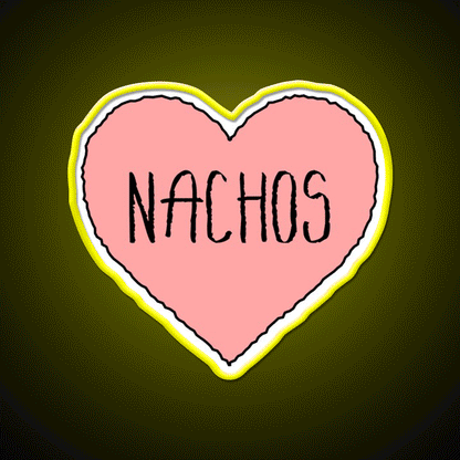 Love Nachos Nachos Valentine Fast Food Led Neon Sign For Burger Place Rgb Color - Custom LED neon sign front view
