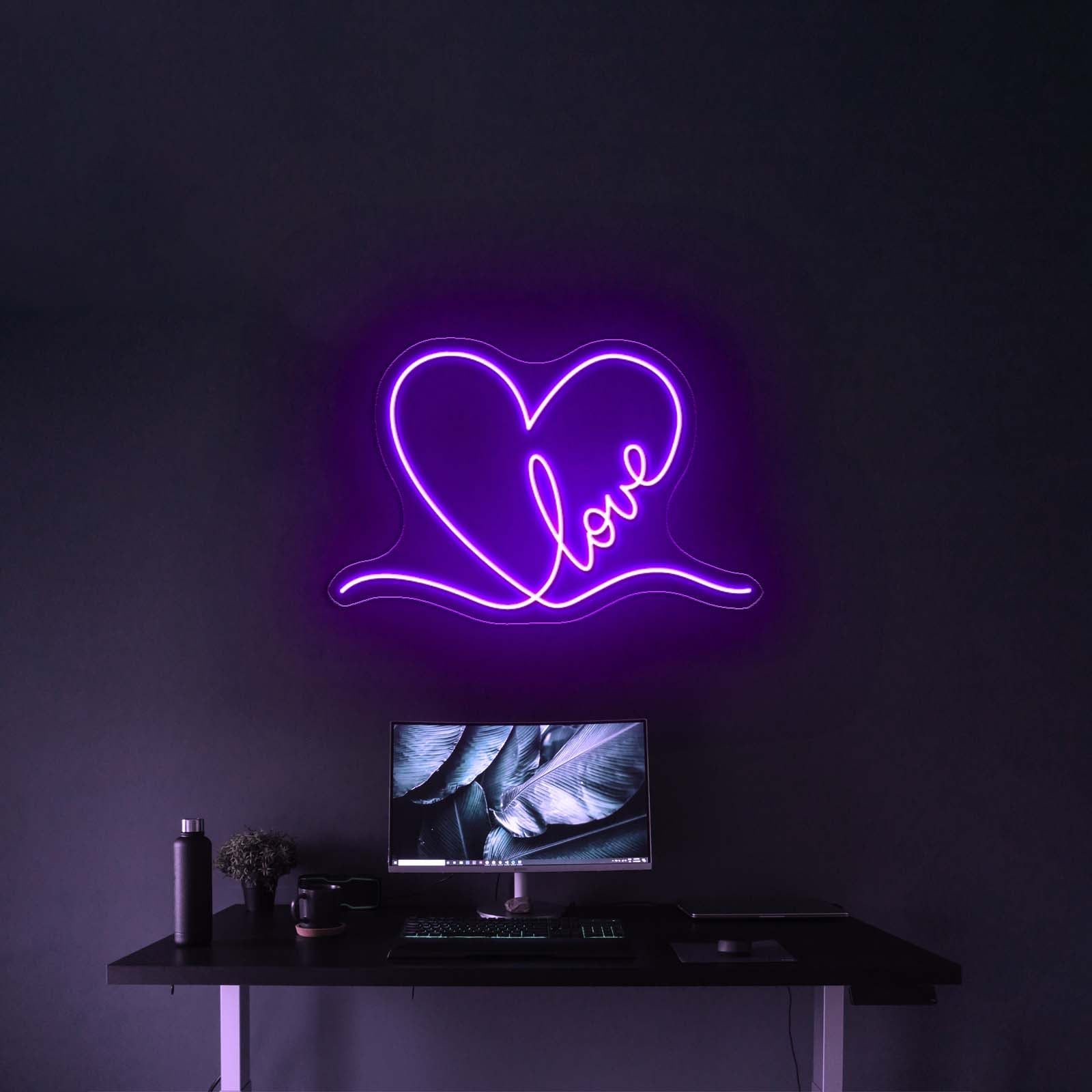 Love Neon Sign Wedding Sign Valentines Neon Heart Sign - Shineneon