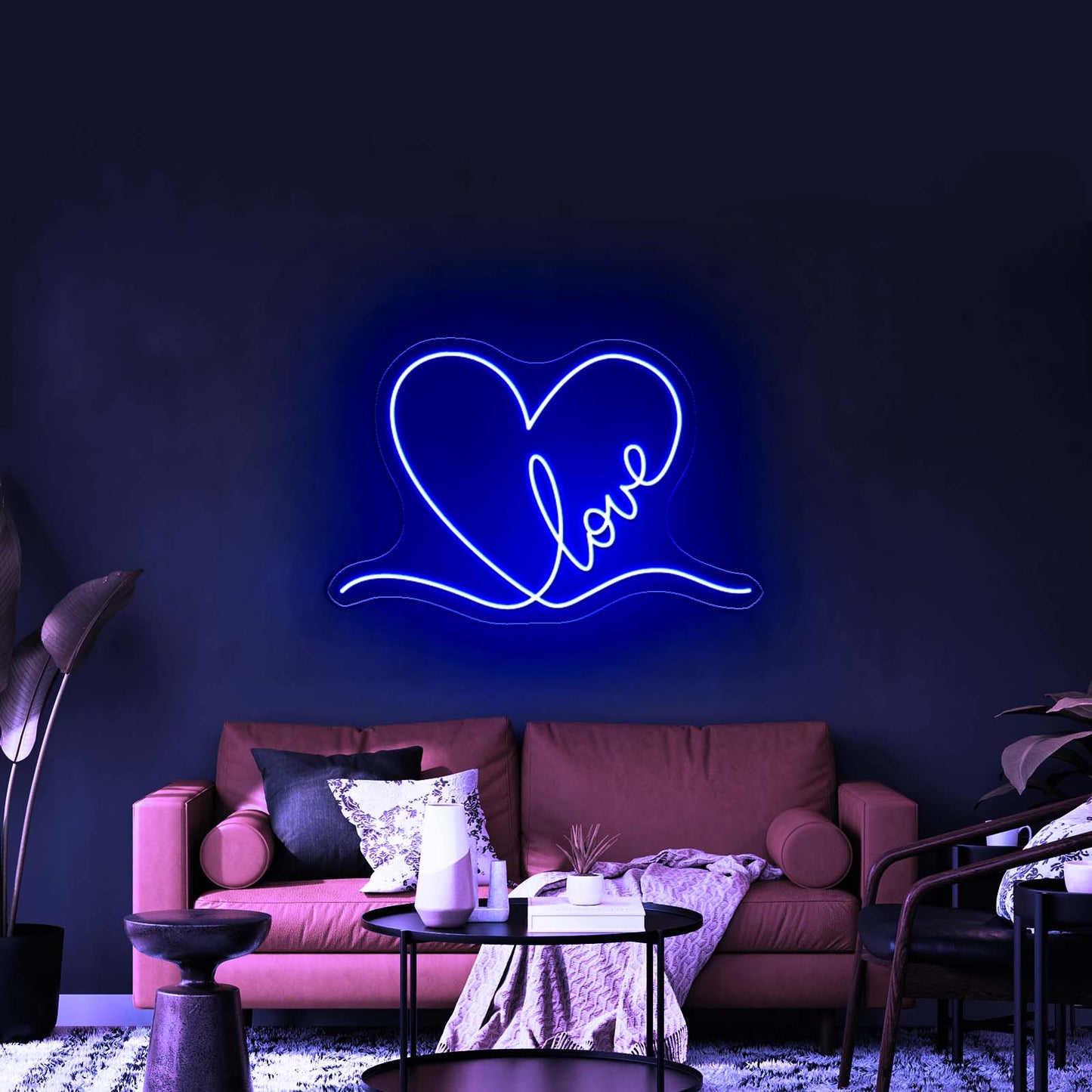 Love Neon Sign Wedding Sign Valentines Neon Heart Sign