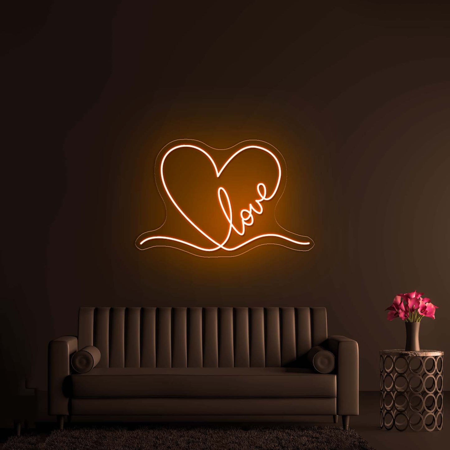 Love Neon Sign Wedding Sign Valentines Neon Heart Sign