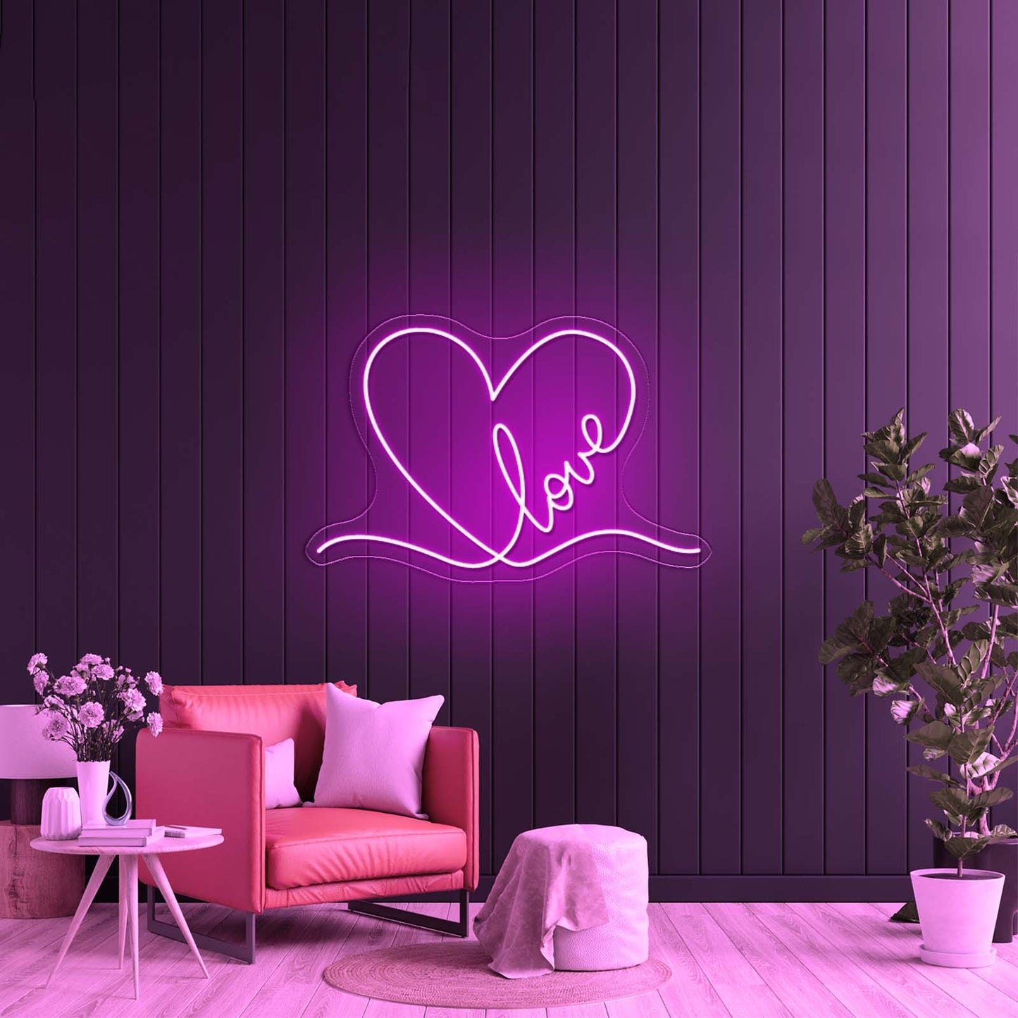 Love Neon Sign Wedding Sign Valentines Neon Heart Sign