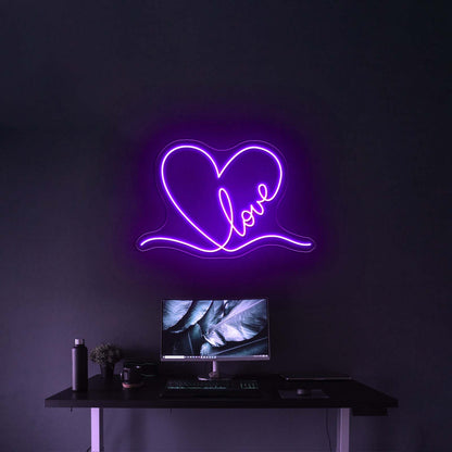 Love Neon Sign Wedding Sign Valentines Neon Heart Sign