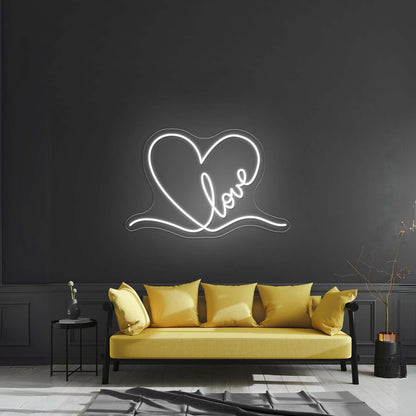 Love Neon Sign Wedding Sign Valentines Neon Heart Sign