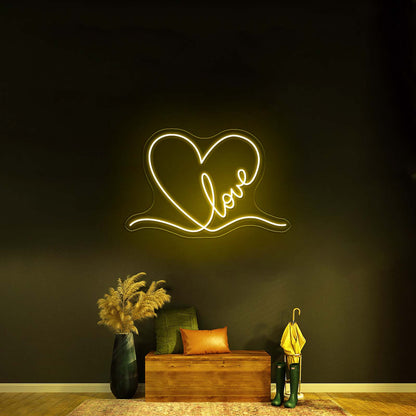 Love Neon Sign Wedding Sign Valentines Neon Heart Sign