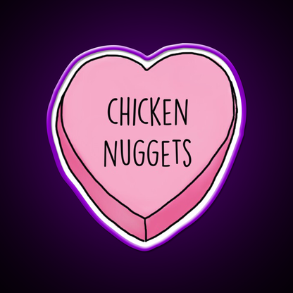 Love Nuggs Fast Food Led Neon Sign For Burger Place Rgb Color