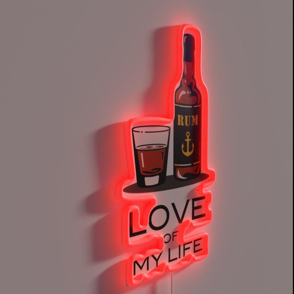 Love Of My Life Alcohol Rgb Led Neon Sign - LED neon sign close-up detail