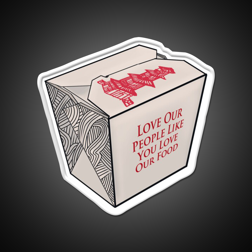 Love Our People Like You Love Our Food Led Neon Sign Chinese Food Rgb Color