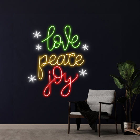 Love Peace Joy Neon Sign