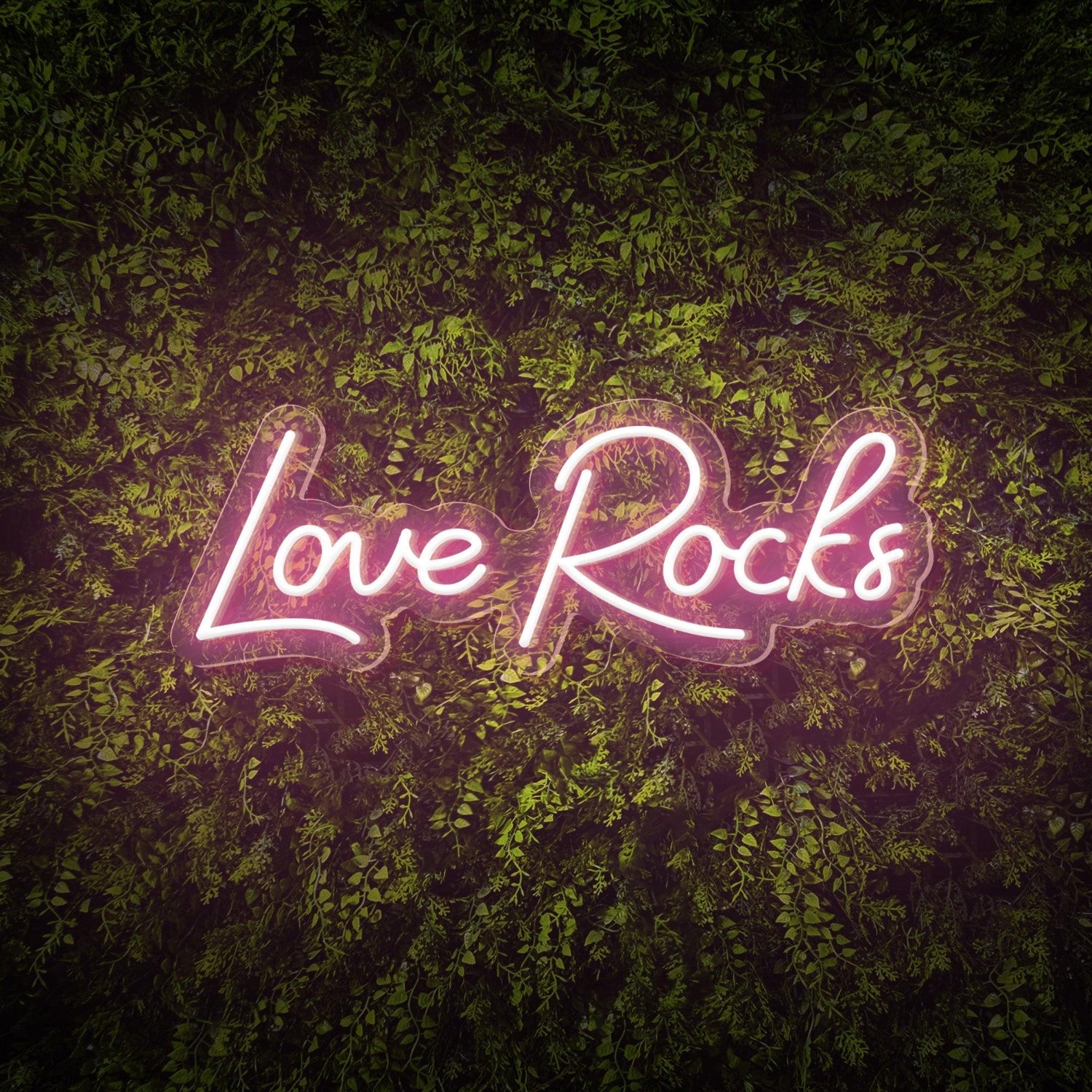 Love Rocks White Led Neon Sign For Weddings Green Wall Decor | Shineneon