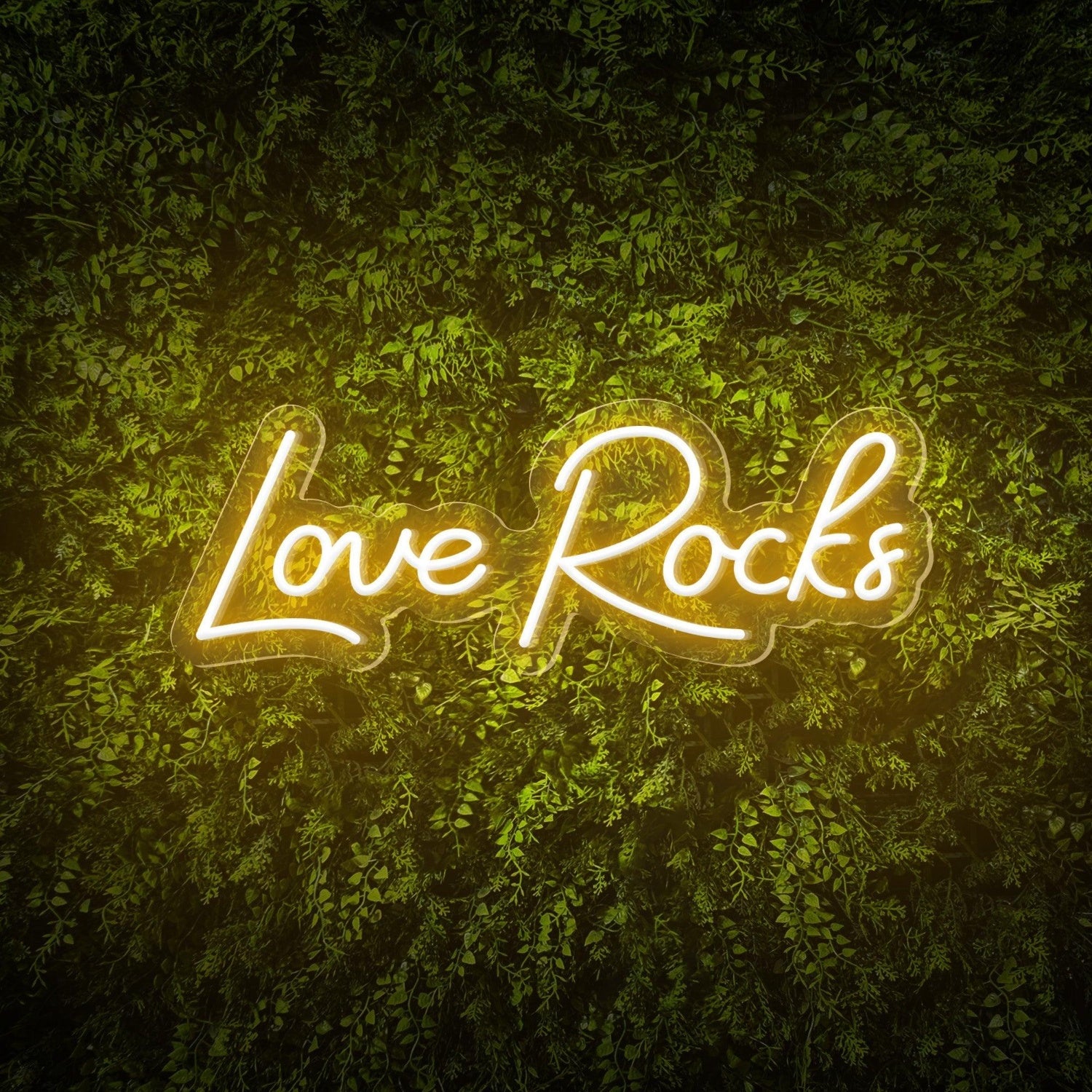 Love Rocks White Led Neon Sign For Weddings Green Wall Decor | Shineneon