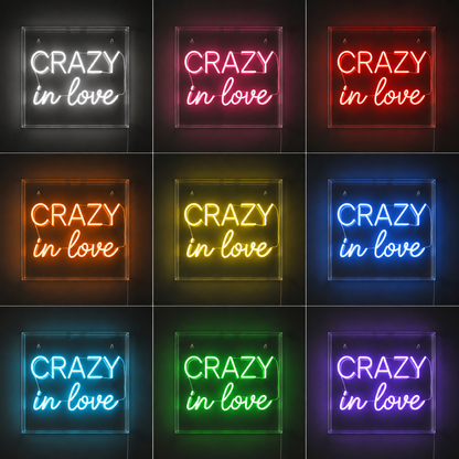 Love Script Bedroom Crazy LED Neon Sign color grid