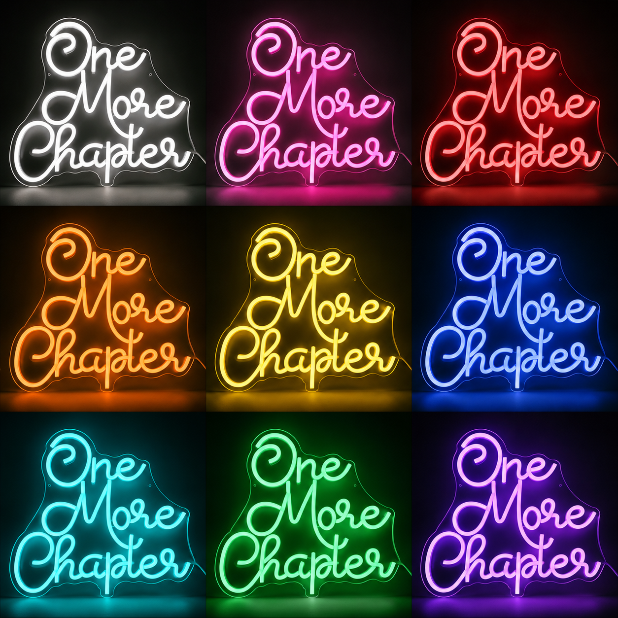 Love Script Bedroom Square LED Neon Sign color grid