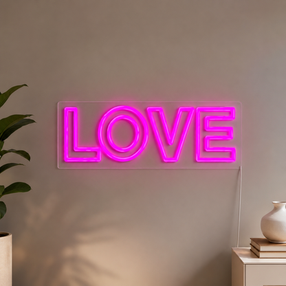 Love Script Bedroom Square LED Neon Sign Home Art main product image
