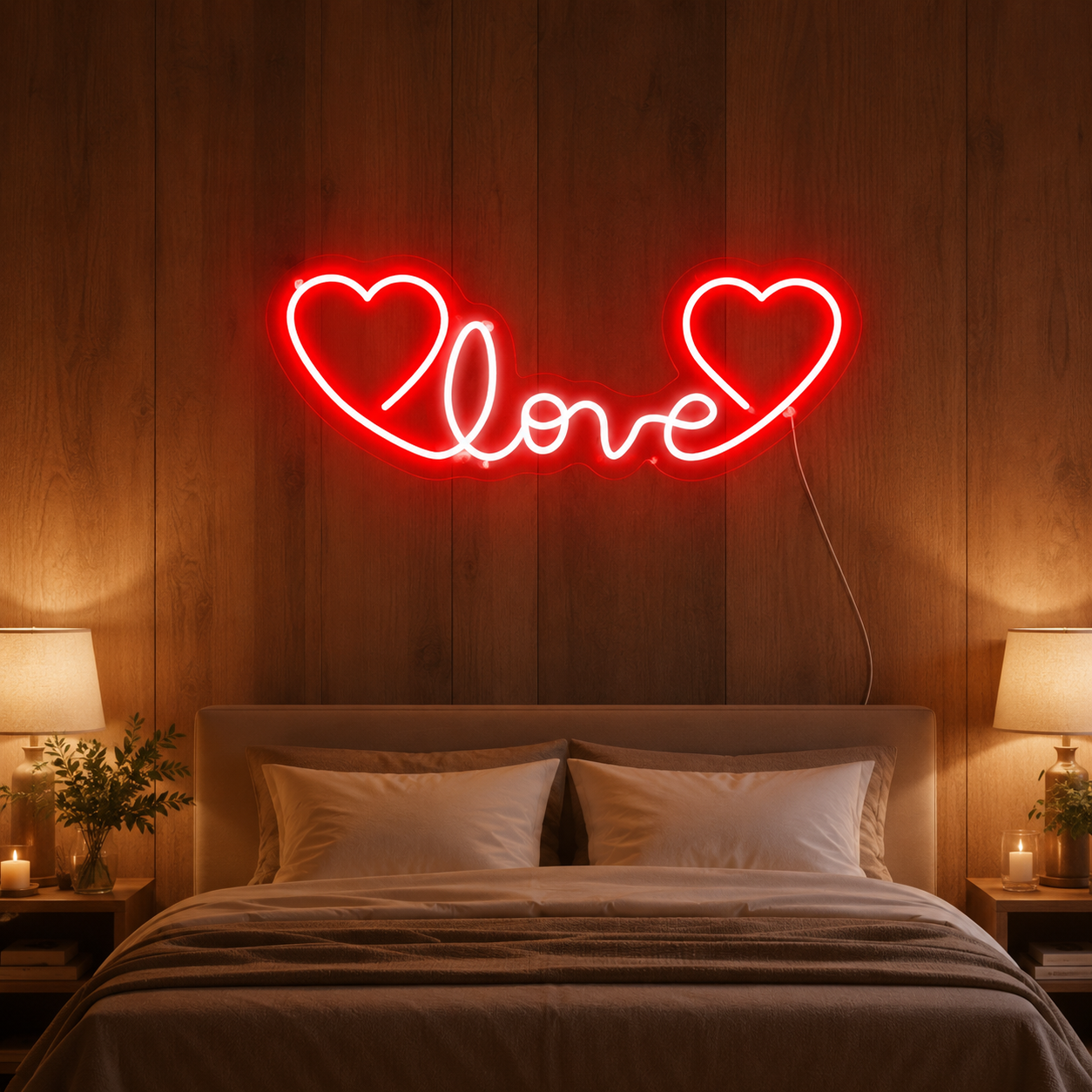 Love Script Bedroom Valentines LED Neon Sign main product image