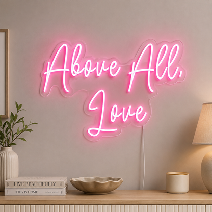 Love Script Bedroom Vertical LED Neon Sign main product image
