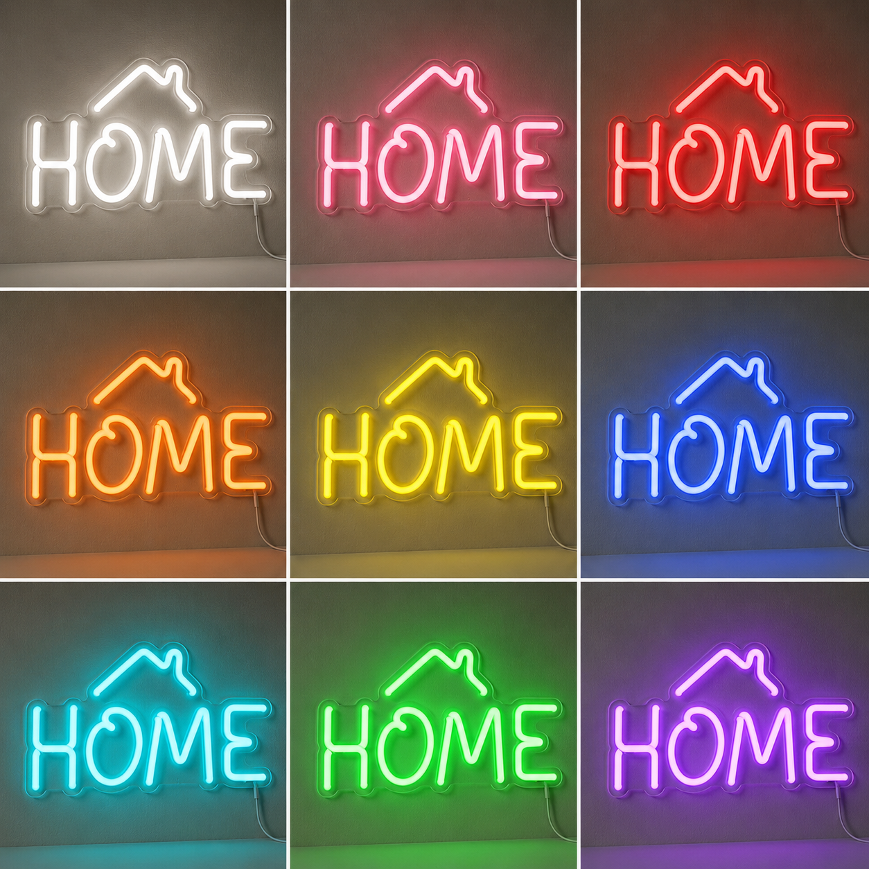 Love Script Living Room LED Neon Sign Home Art color grid