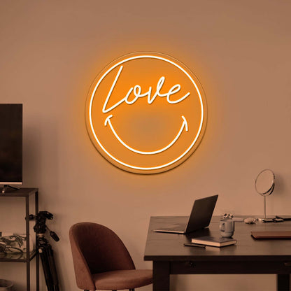 Love Smile Face Artistic Neon Signs Wall Art Led Signs - Shineneon