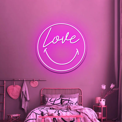 Love Smile Face Artistic Neon Signs Wall Art Led Signs - Shineneon