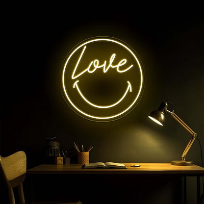 Love Smile Face Artistic Neon Signs Wall Art Led Signs - Shineneon