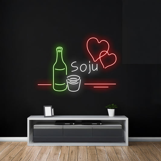 Love Soju Neon Sign Heart Neon Sign