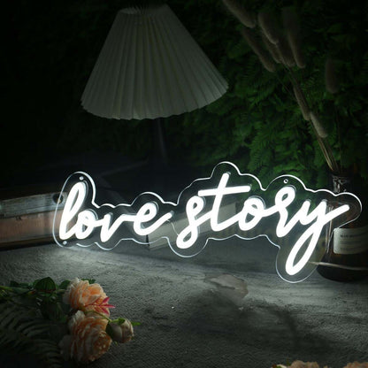 Love Story White Led Neon Sign - Shineneon