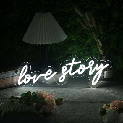 Love Story White Led Neon Sign - Shineneon