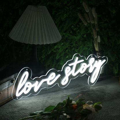 Love Story White Led Neon Sign - Shineneon