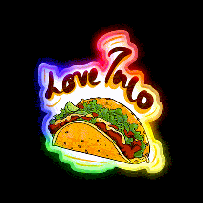 Love Taco Led Neon Sign Mexican Food Sign Rgb Color - LED neon sign close-up detail