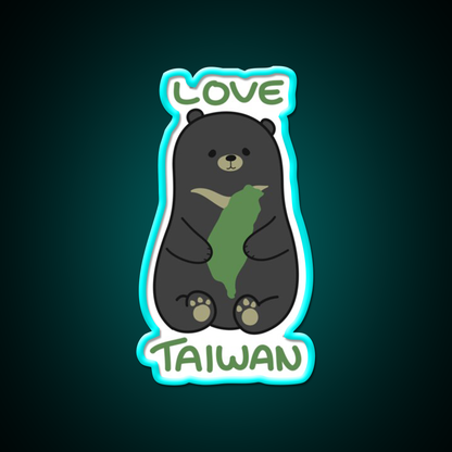 Love Taiwan Bear Led Neon Sign Chinese Food Rgb Color