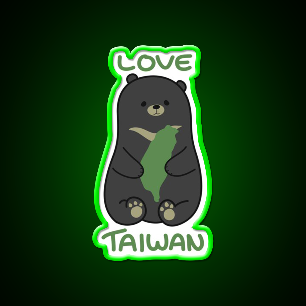 Love Taiwan Bear Led Neon Sign Chinese Food Rgb Color