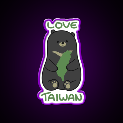Love Taiwan Bear Led Neon Sign Chinese Food Rgb Color