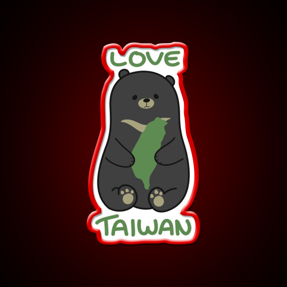 Love Taiwan Bear Led Neon Sign Chinese Food Rgb Color