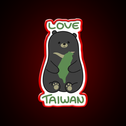 Love Taiwan Bear Led Neon Sign Chinese Food Rgb Color