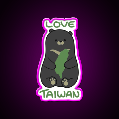 Love Taiwan Bear Led Neon Sign Chinese Food Rgb Color - Shineneon