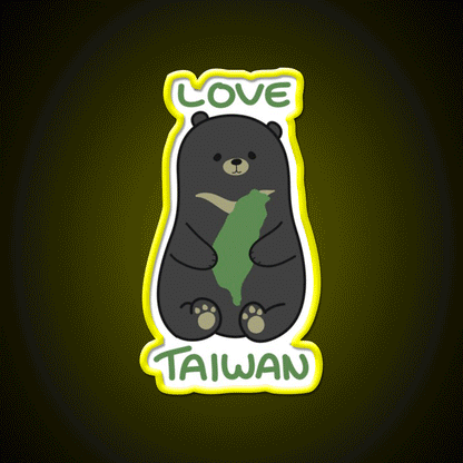 Love Taiwan Bear Led Neon Sign Chinese Food Rgb Color