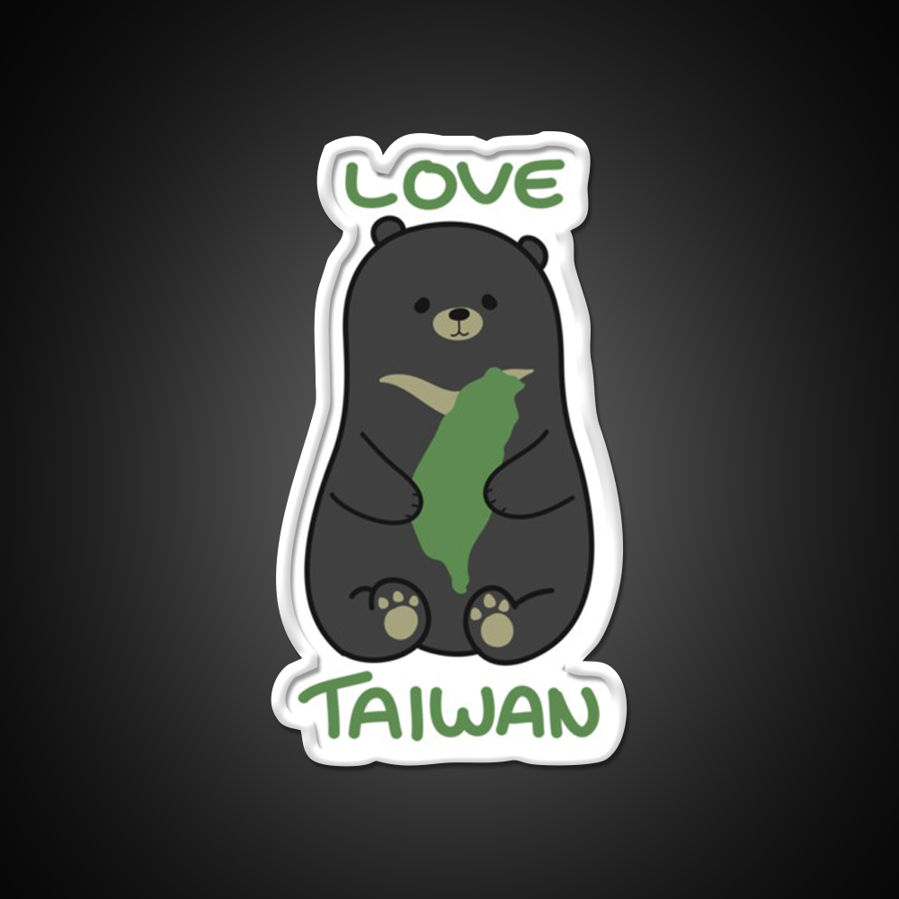 Love Taiwan Bear Led Neon Sign Chinese Food Rgb Color