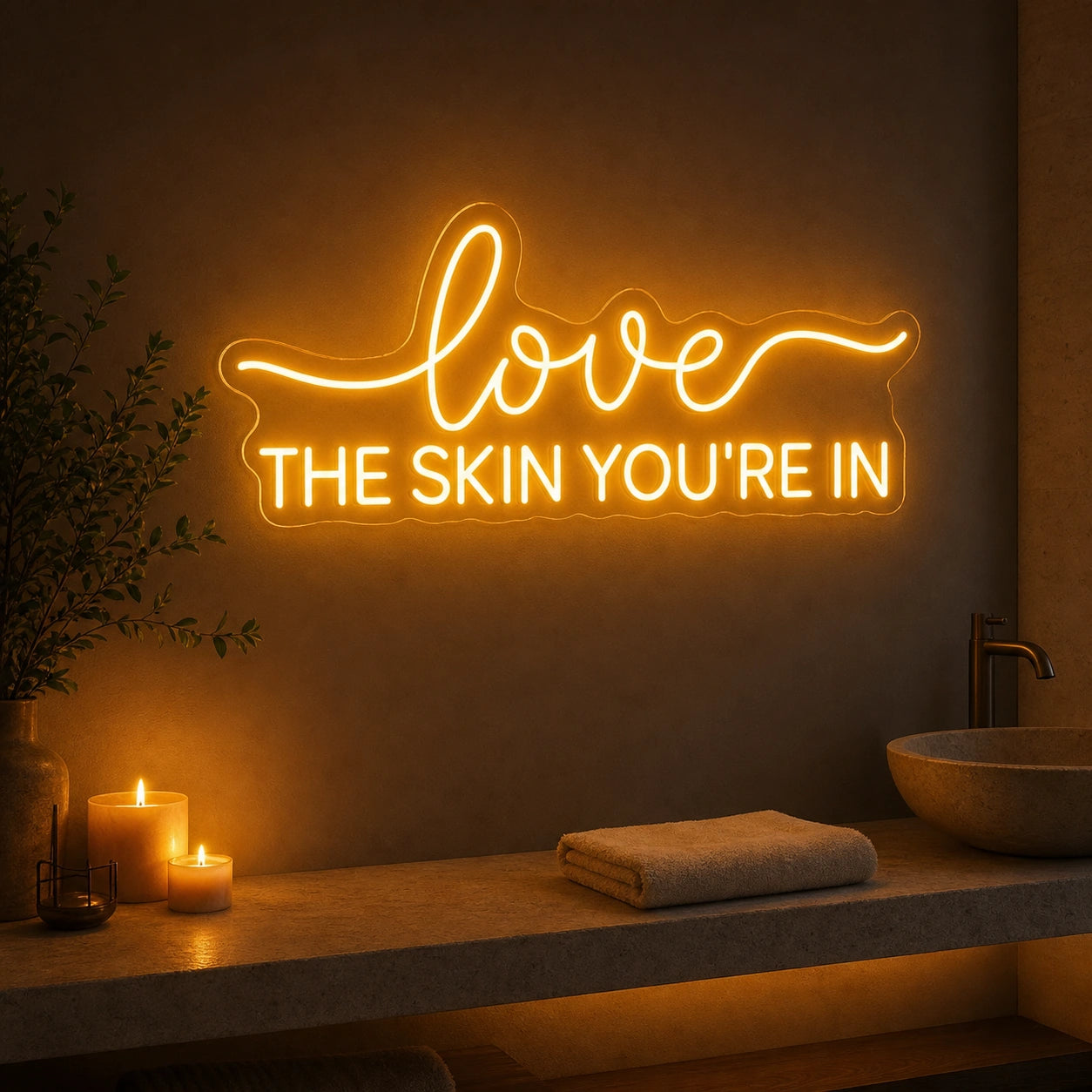 Love The Skin You Re LED Neon Sign Man Cave Neon Sign high-converting product image