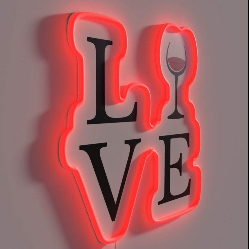 Love Wine Rgb Led Neon Sign - LED neon sign close-up detail