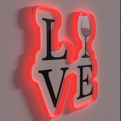 Love Wine Rgb Led Neon Sign - LED neon sign close-up detail